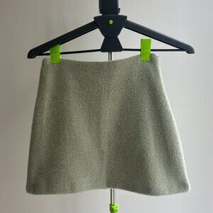 Korean Green/White Mini Skirt - Size S (wears like XS) - New without tags